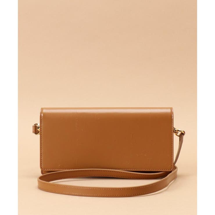 キャメル | クロスロゴ型押しデザイン ウォレットショルダー | Samantha Thavasa