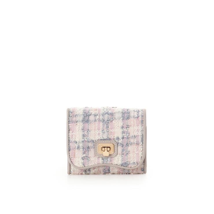 ピンク | オリジナル金具ツイード 折財布 | Samantha Thavasa