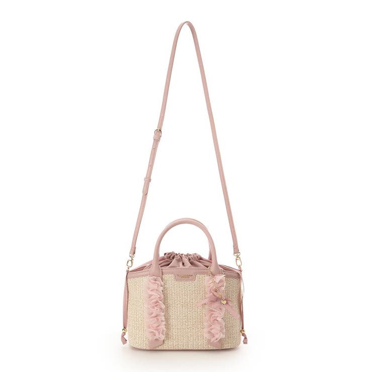 リボンチャーム付き フリルかごバッグ[品番：STJW0015610]｜Samantha