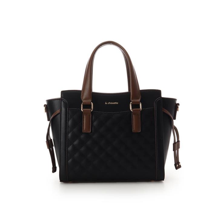 ブラック | キルティングバイカラーハンドバッグ | & chouette