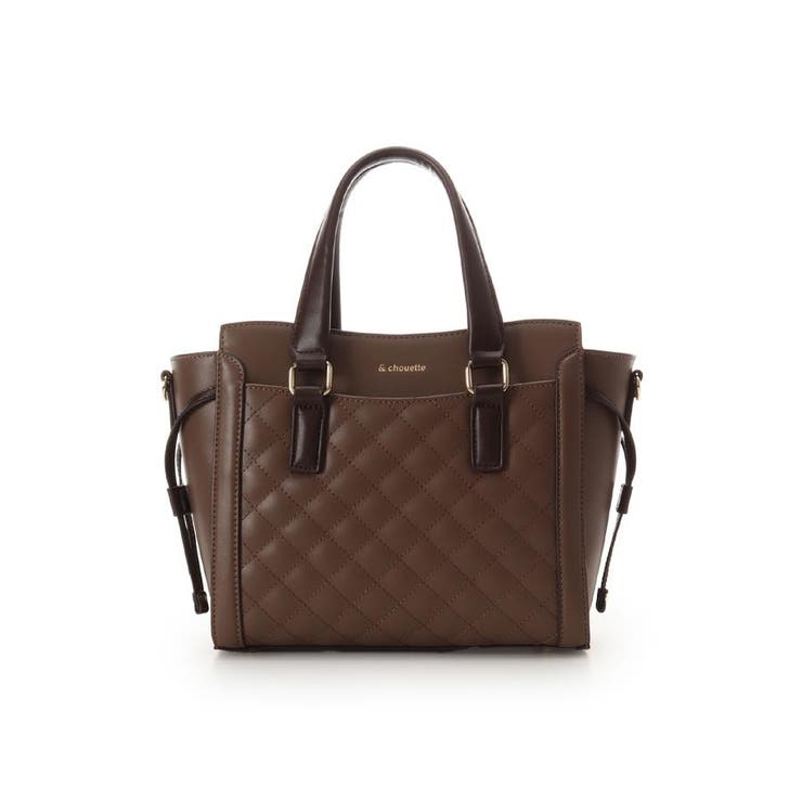 グレージュ | キルティングバイカラーハンドバッグ | & chouette