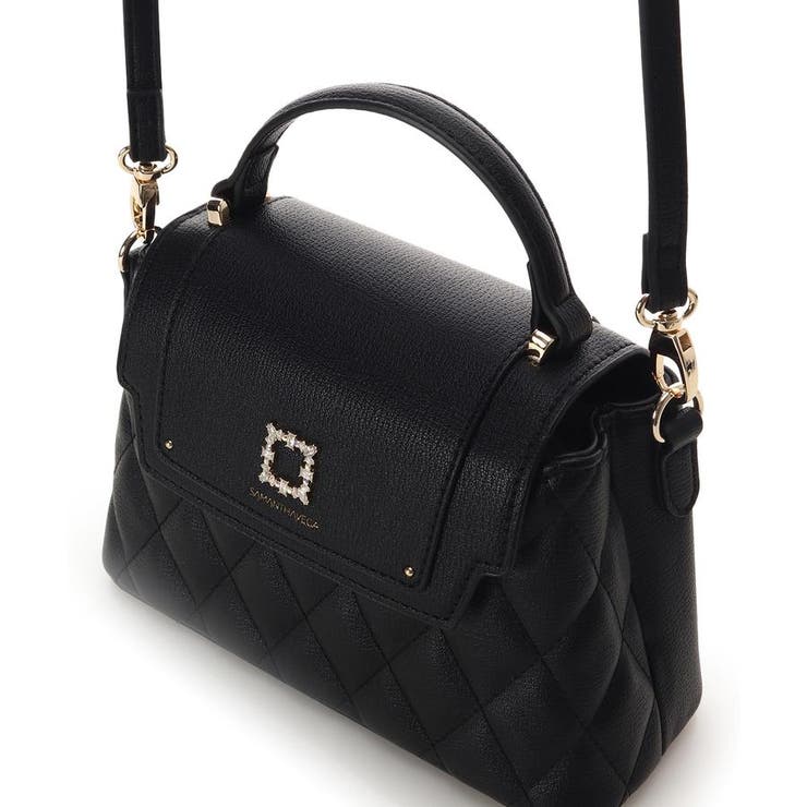 スクエアビジューキルトフラップショルダーバッグ | SAMANTHAVEGA | 詳細画像3 