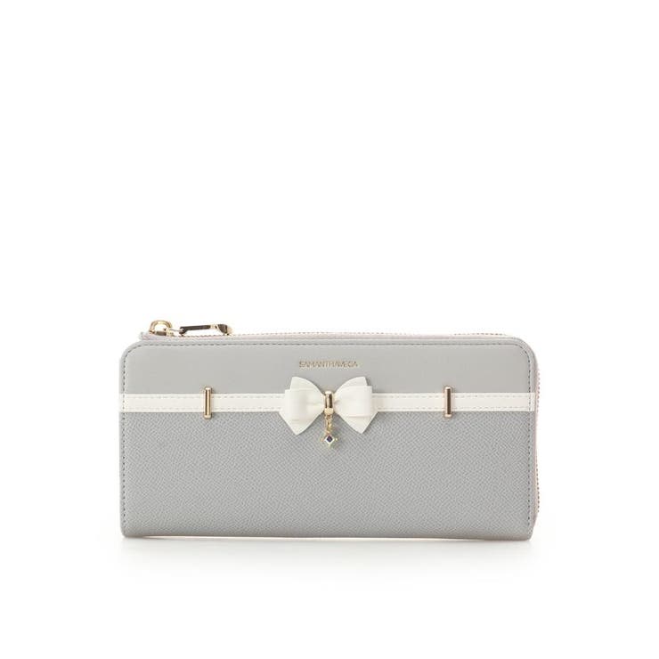 ライトブルー | バイカラーアクセントリボン長財布 | SAMANTHAVEGA
