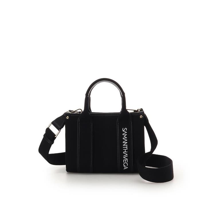 ブラック | 新色ロゴテープキャンバスショルダーバッグ（ミニ） | SAMANTHAVEGA