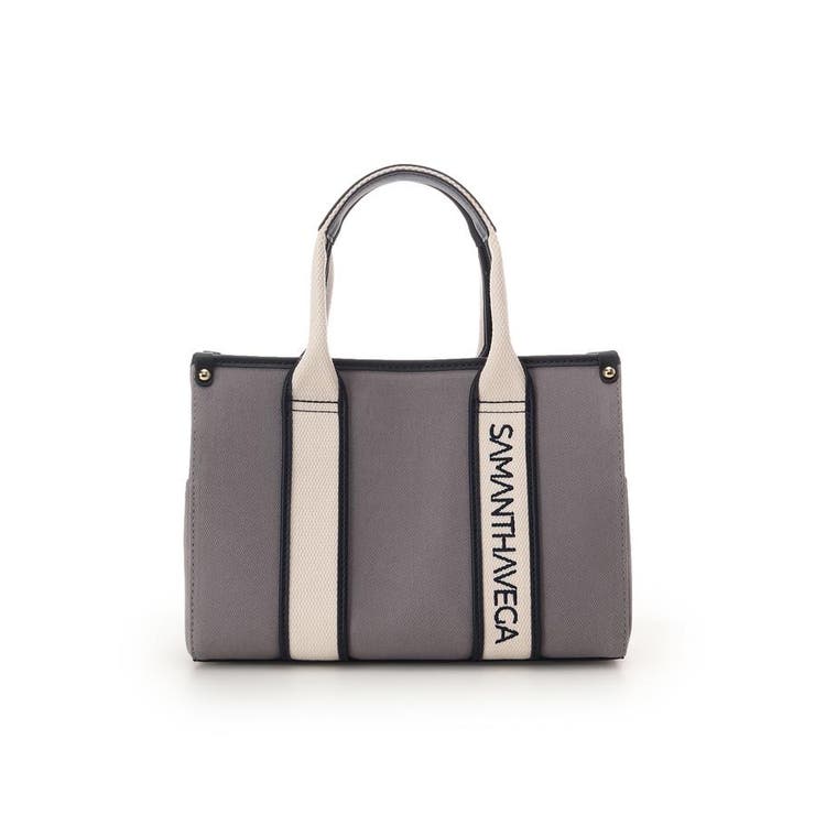 グレー | 新色ロゴテープキャンバスハンドバッグ（小） | SAMANTHAVEGA