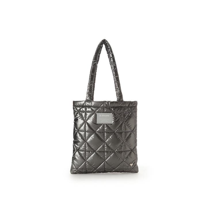 ダークグレー | メタリックカラーキルティングトートバッグ | & chouette
