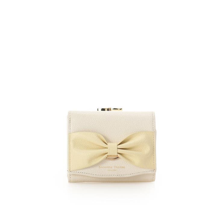 イエロー | バイカラーリボンモチーフ口金折財布 | Samantha Thavasa