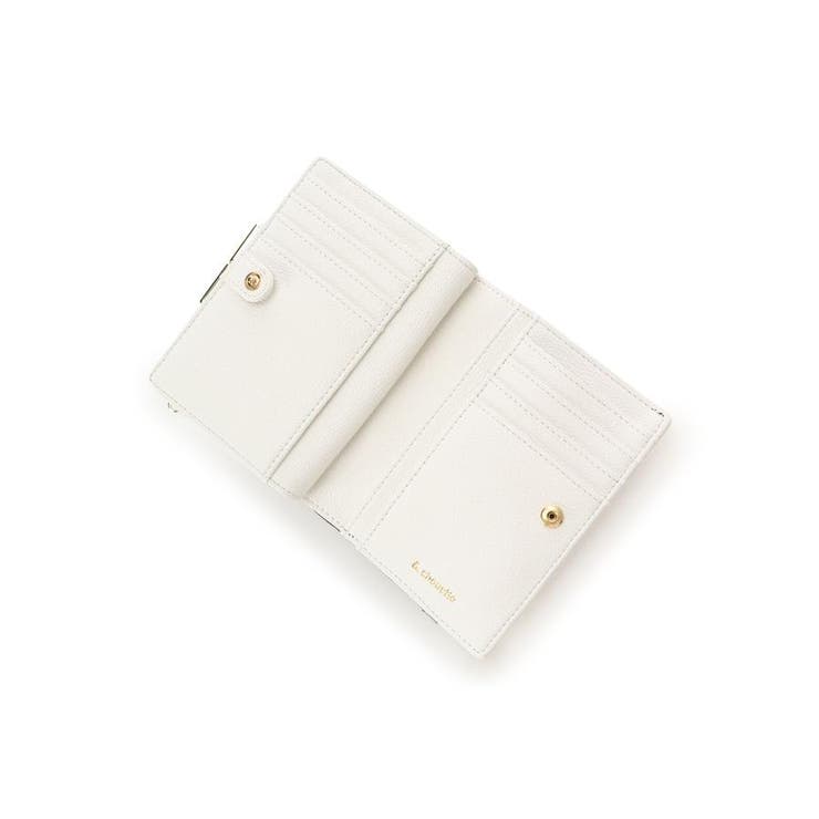 ベルトデザイン バイカラー口金折財布[品番：STJW0013508