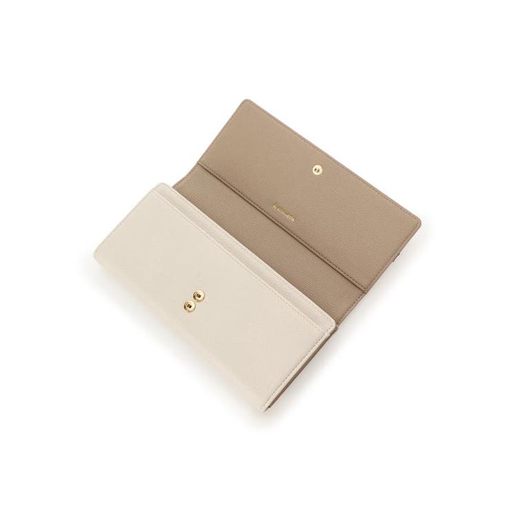 ベルトデザイン バイカラーかぶせ長財布[品番：STJW0013509