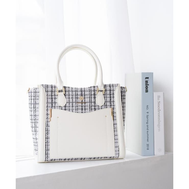 ホワイト | 新色ツイードダイヤカットハンドバッグ | SAMANTHAVEGA