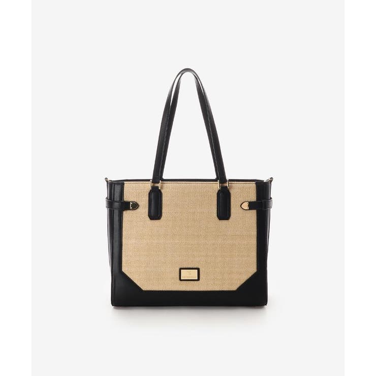 ブラック | パナマ風ベルト金具トートバッグ | SAMANTHAVEGA