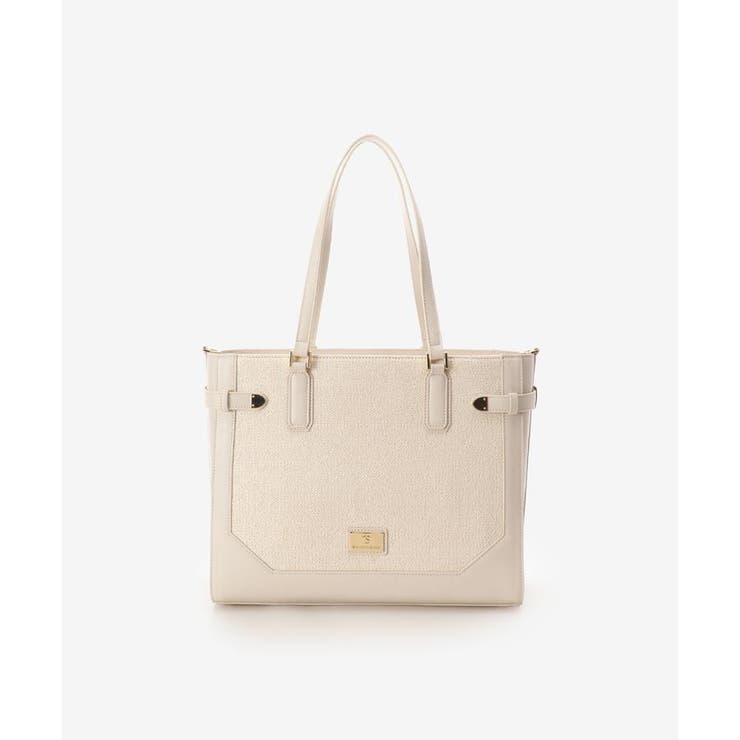 ホワイト | パナマ風ベルト金具トートバッグ | SAMANTHAVEGA