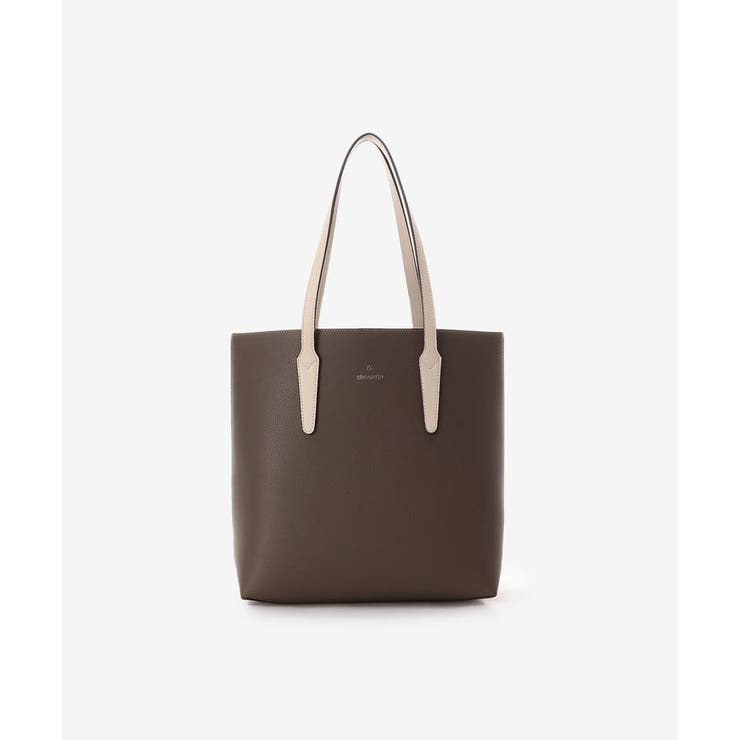 ダークブラウン | ★10周年記念★バイカラー縦型シンプルトート | & chouette