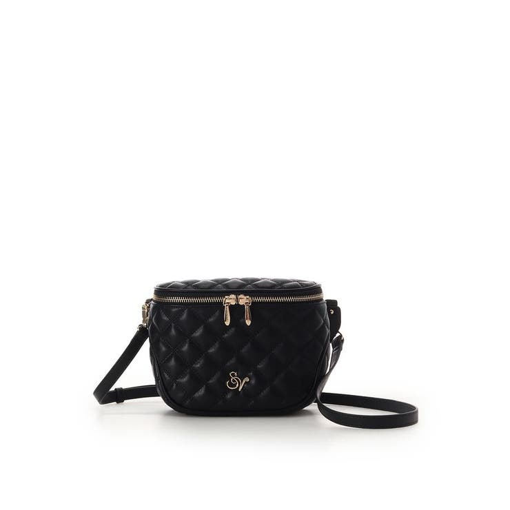 ブラック | ダブルステッチダイヤキルトショルダーバッグ | SAMANTHAVEGA