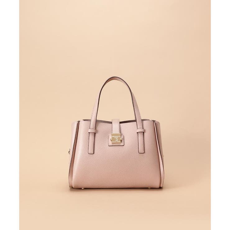 スクエア金具 シンプルハンドバッグ[品番：STJW0012419]｜Samantha