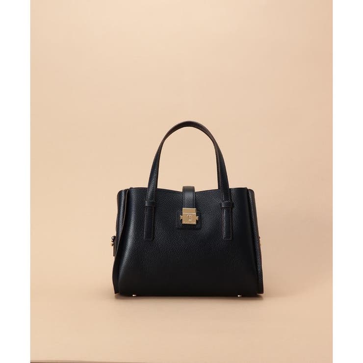 スクエア金具 シンプルハンドバッグ[品番：STJW0012419]｜Samantha