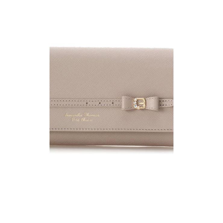 リボンビジューベルトかぶせ長財布[品番：STJW0005358]｜Samantha 
