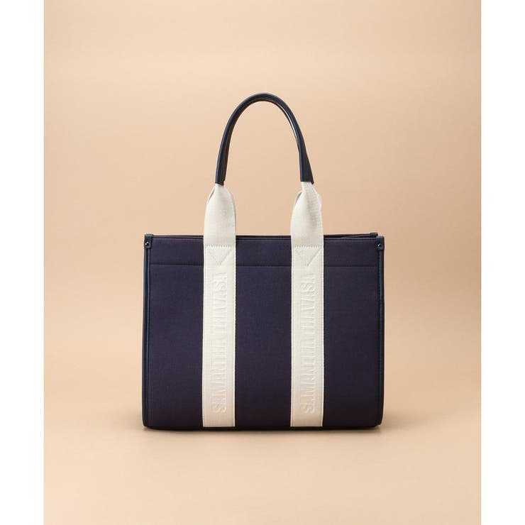 Samantha Thavasa スクエアキャンバストート　ショルダーバッグ スクエアキャンバストート 小サイズ(FREE ブラック): Samantha