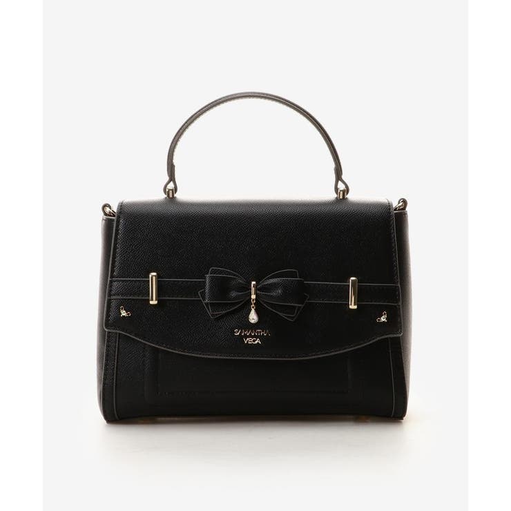 ブラック | アクセントリボンショルダーバッグ | SAMANTHAVEGA
