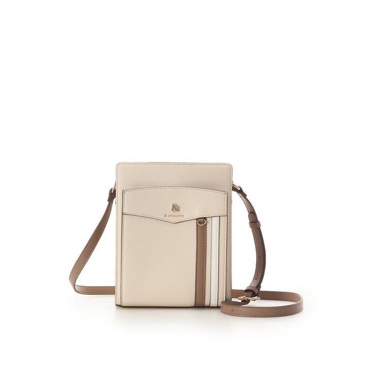 オフホワイト | スポーティーライン縦型スクエアショルダーバッグ | & chouette