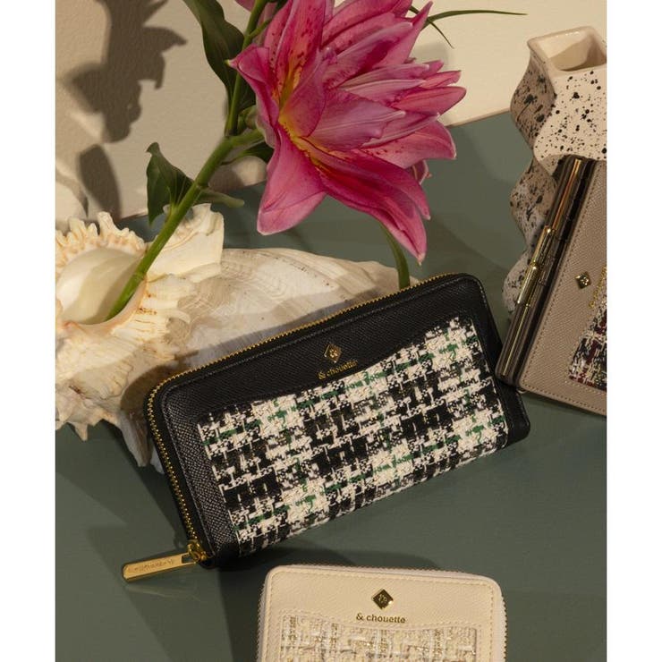 バイカラーツイード コインスルー長財布 | & chouette | 詳細画像1 