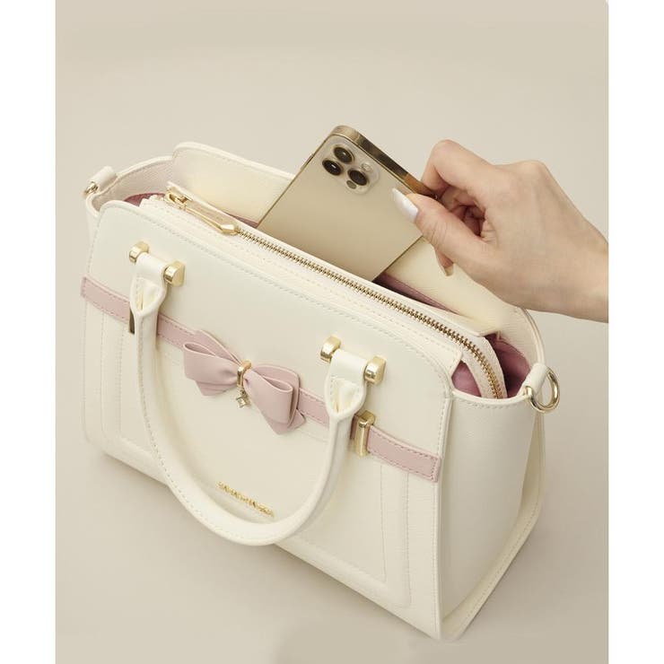 バイカラーアクセントリボンハンドバッグ | SAMANTHAVEGA | 詳細画像16 