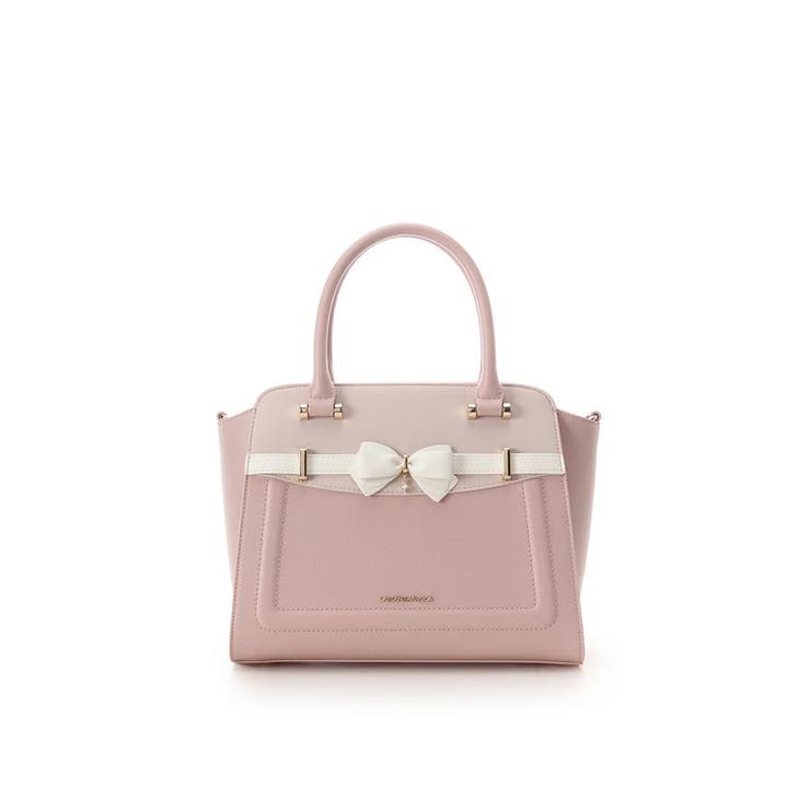 ピンク | バイカラーアクセントリボンハンドバッグ | SAMANTHAVEGA
