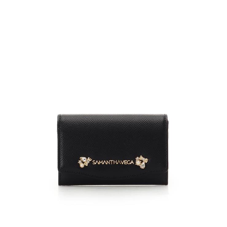 ブラック | アクセントビジューカードケース | SAMANTHAVEGA