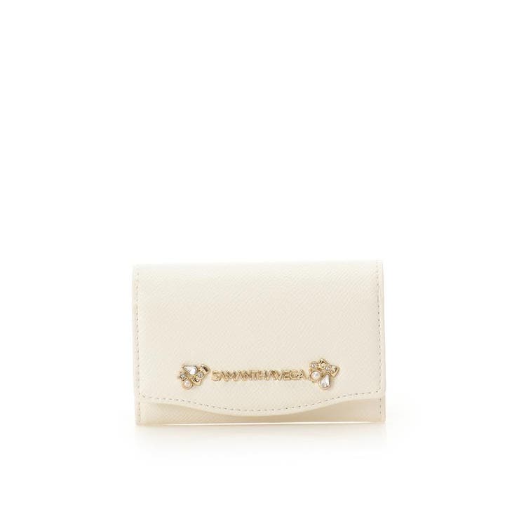 ホワイト | アクセントビジューカードケース | SAMANTHAVEGA