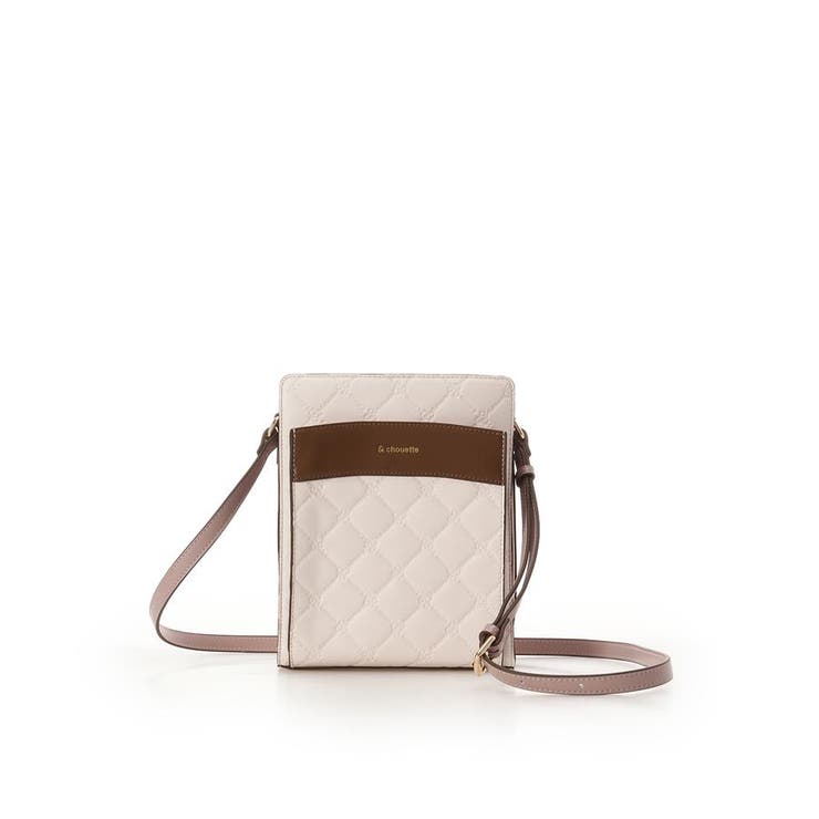 オフホワイト | 型押しモノグラム スクエアショルダーバッグ | & chouette