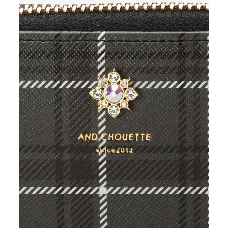 &amp; chouette チェックビジュー L字ファスナー 長財布 チェックビジューL字ファスナー長財布[品番：STJW0008046]｜& chouette