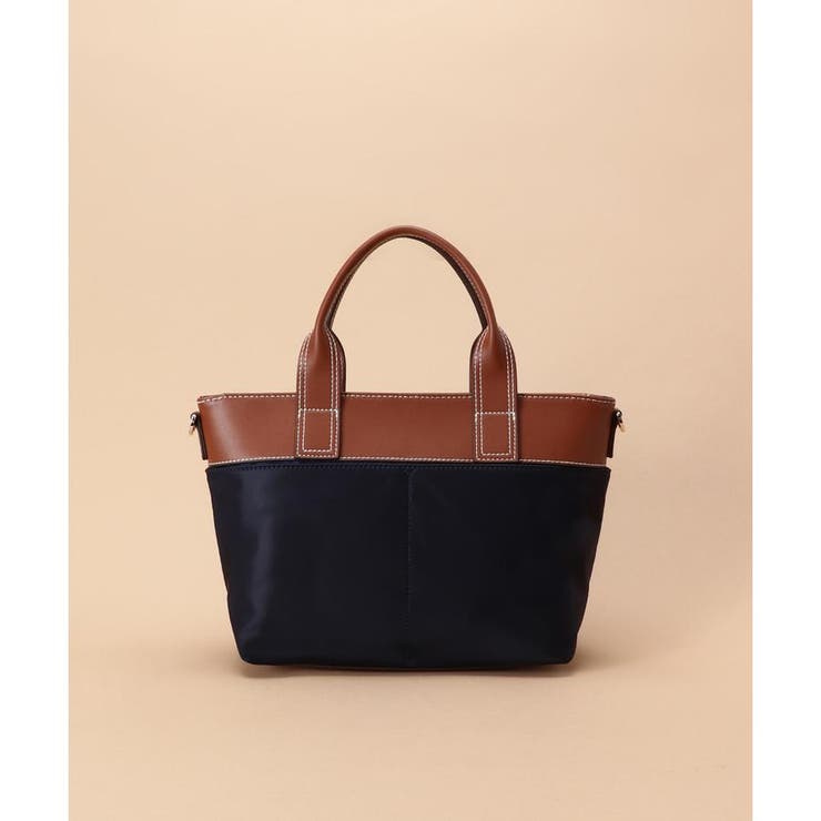 シンプルナイロン×合皮トート 小サイズ[品番：STJW0014866]｜Samantha