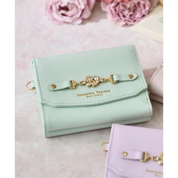 ミント | フラワービット 折財布 | Samantha Thavasa Petit Choice