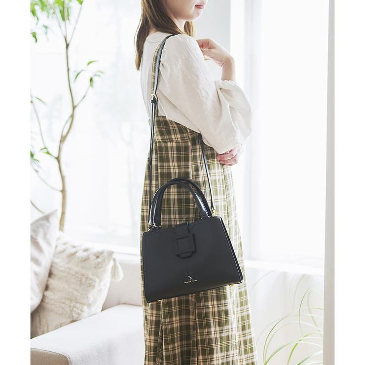 ベルトデザイン レザーハンドバッグ[品番：STJW0013260]｜Samantha 
