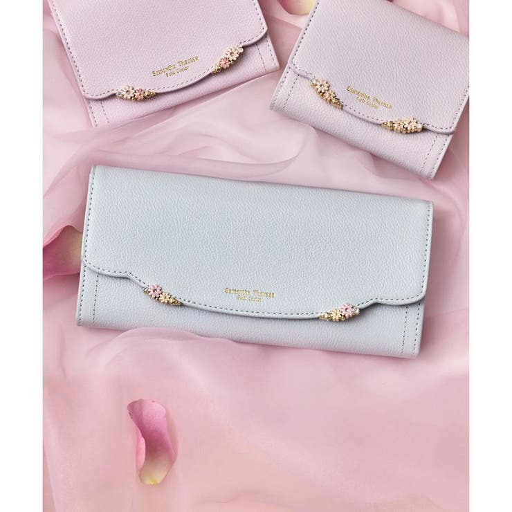 ライトブルー | サイドフラワー 長財布 | Samantha Thavasa Petit Choice