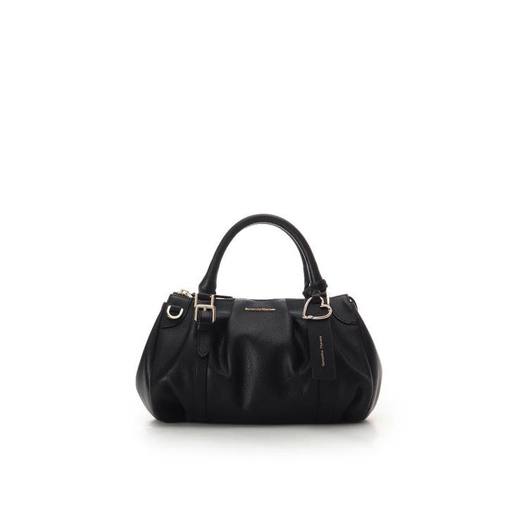 ブラック | タックデザインソフトレザーハンドバッグ | Samantha Thavasa
