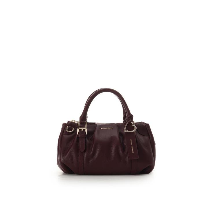 ワインレッド | タックデザインソフトレザーハンドバッグ | Samantha Thavasa