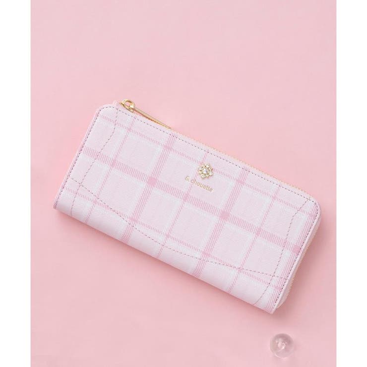 ピンク | チェックビジュー長財布 | & chouette