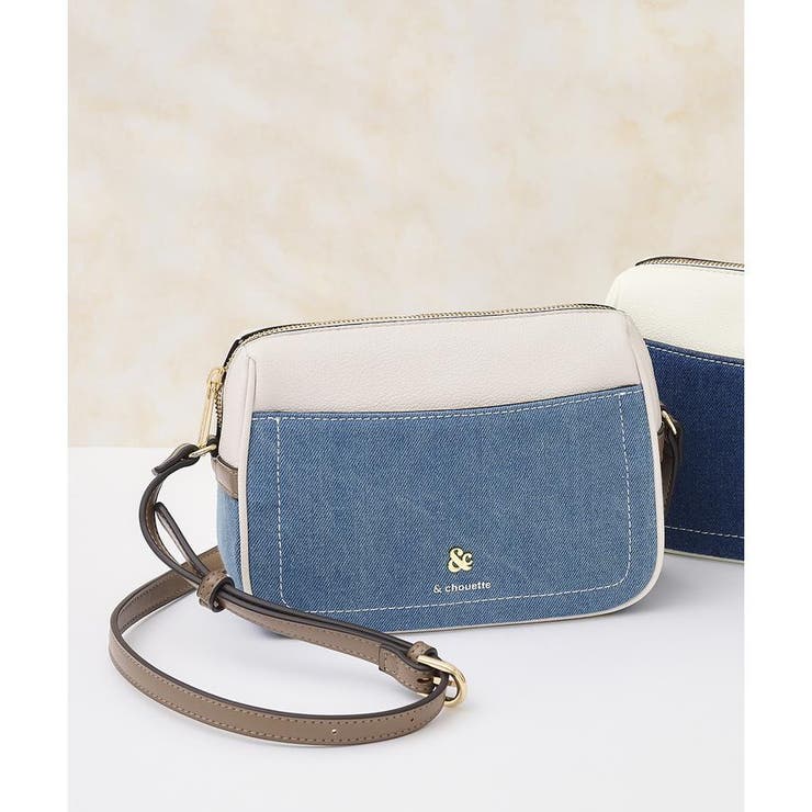 ブリーチデニム | デニム ステッチデザインショルダーバッグ | & chouette
