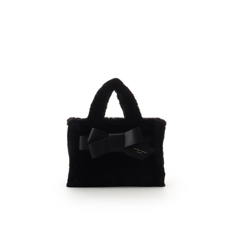 ブラック | ワンポイントリボン ファーバッグ | Samantha Thavasa