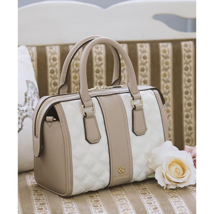 オフホワイト | キルティングボストンバッグ | & chouette