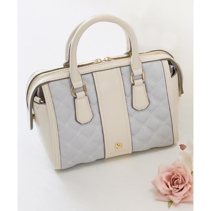 ライトブルー | キルティングボストンバッグ | & chouette