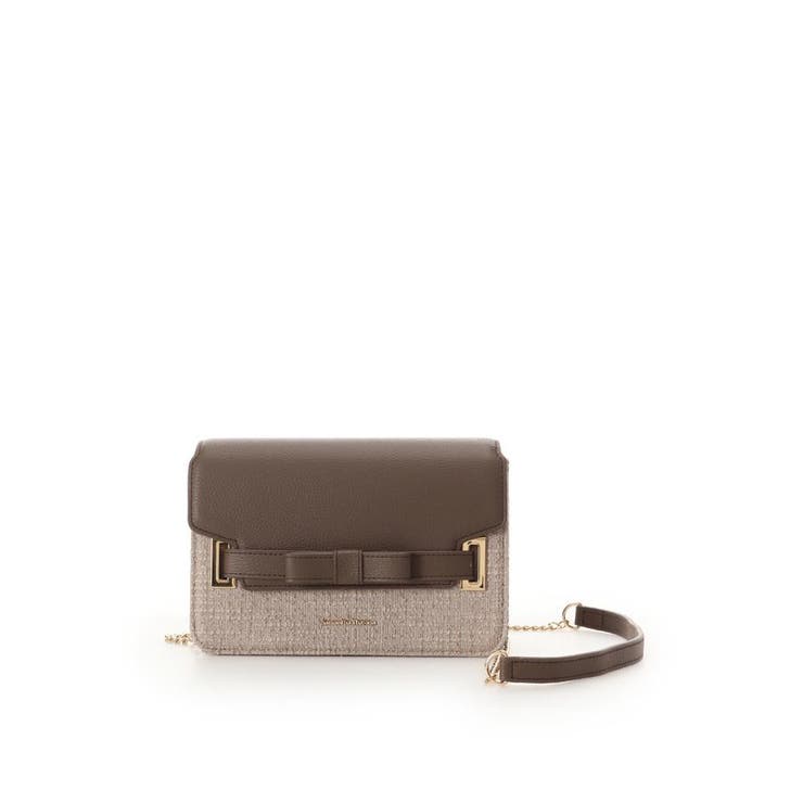 グレージュ | ループツイードデザイン エムシュシュⅢ ショルダーバッグ | Samantha Thavasa