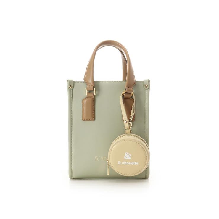 ミント | ポーチ付き ドットロゴデザインショルダーバッグ | & chouette