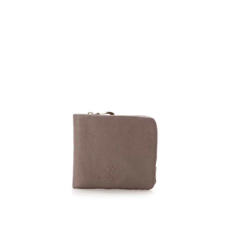 グレージュ | スクエアモチーフソフトレザー 折財布 | Samantha Thavasa Petit Choice