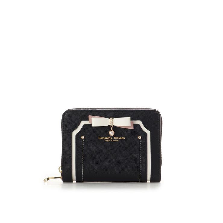 ブラック | バイカラーリボン 折財布 | Samantha Thavasa Petit Choice