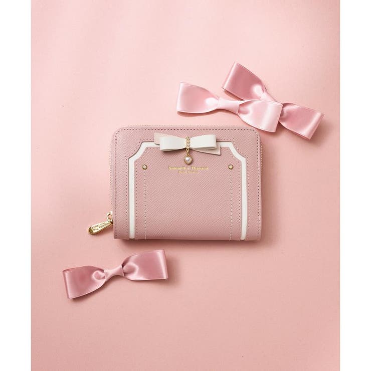 ピンク | バイカラーリボン 折財布 | Samantha Thavasa Petit Choice