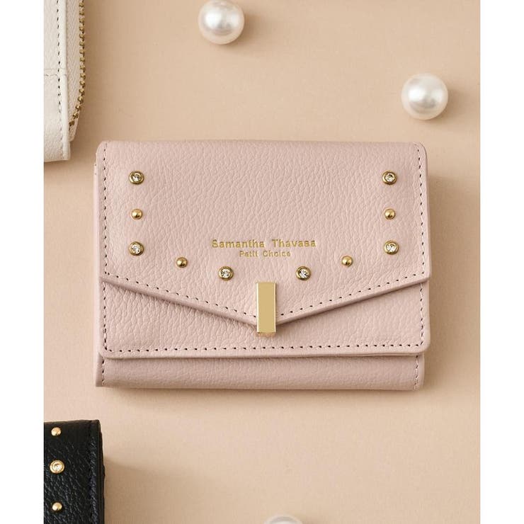 ピンク | ゴールドスタッズ ミニ折財布 | Samantha Thavasa Petit Choice
