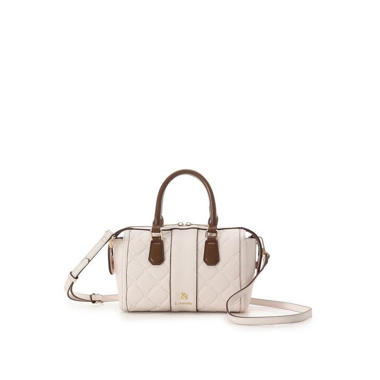 オフホワイト | 型押しモノグラム ミニボストンバッグ | & chouette