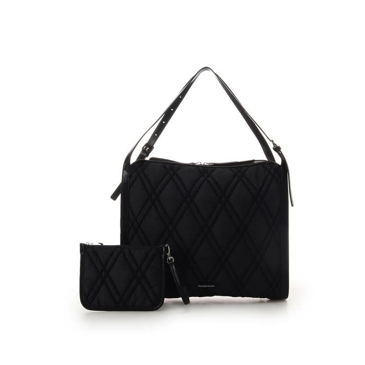 ブラック | マルチポーチ付き ダイヤキルティングトートバッグ | Samantha Thavasa